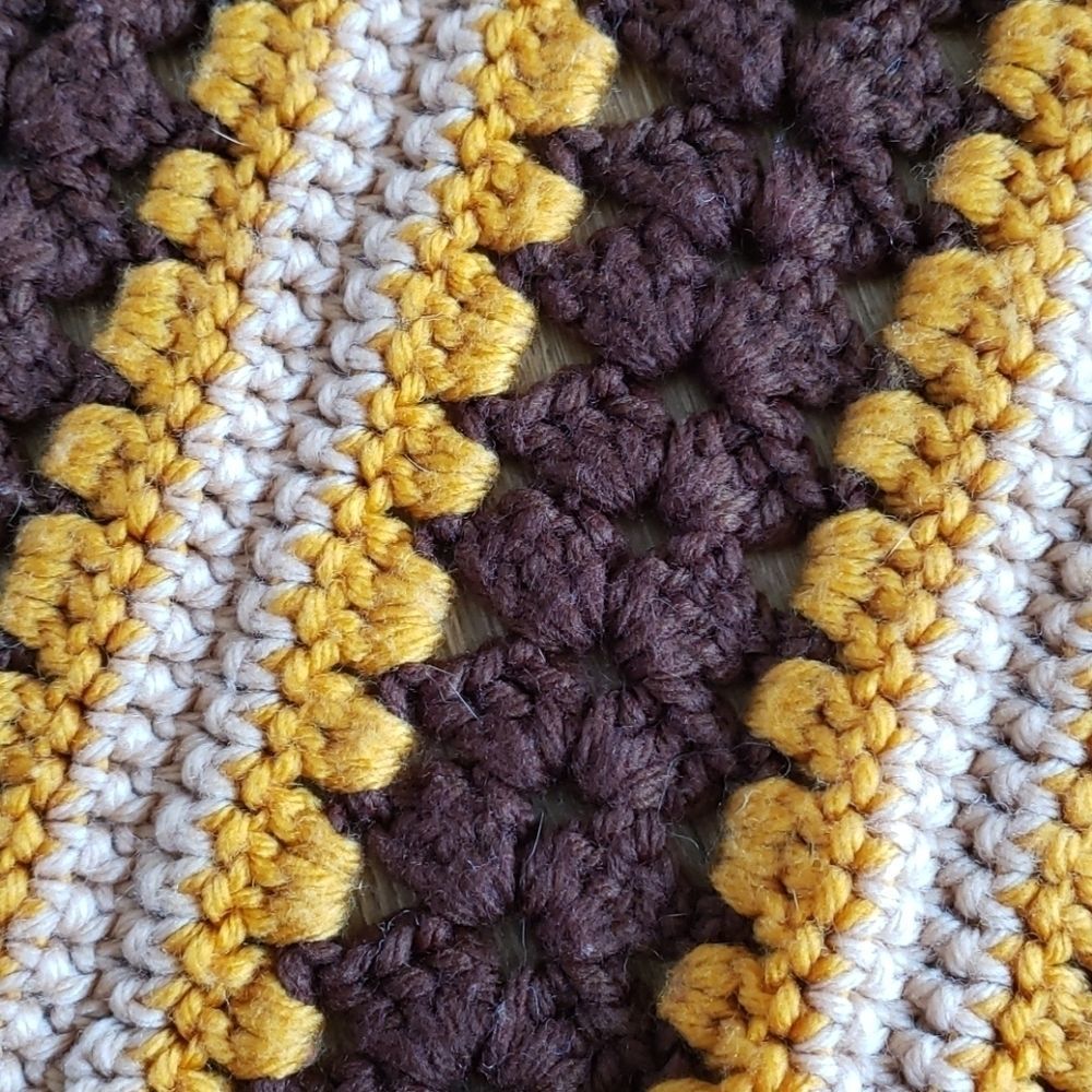 Vintage Afgan 70s Handmade Gold/Brown - Picture 3 of 4